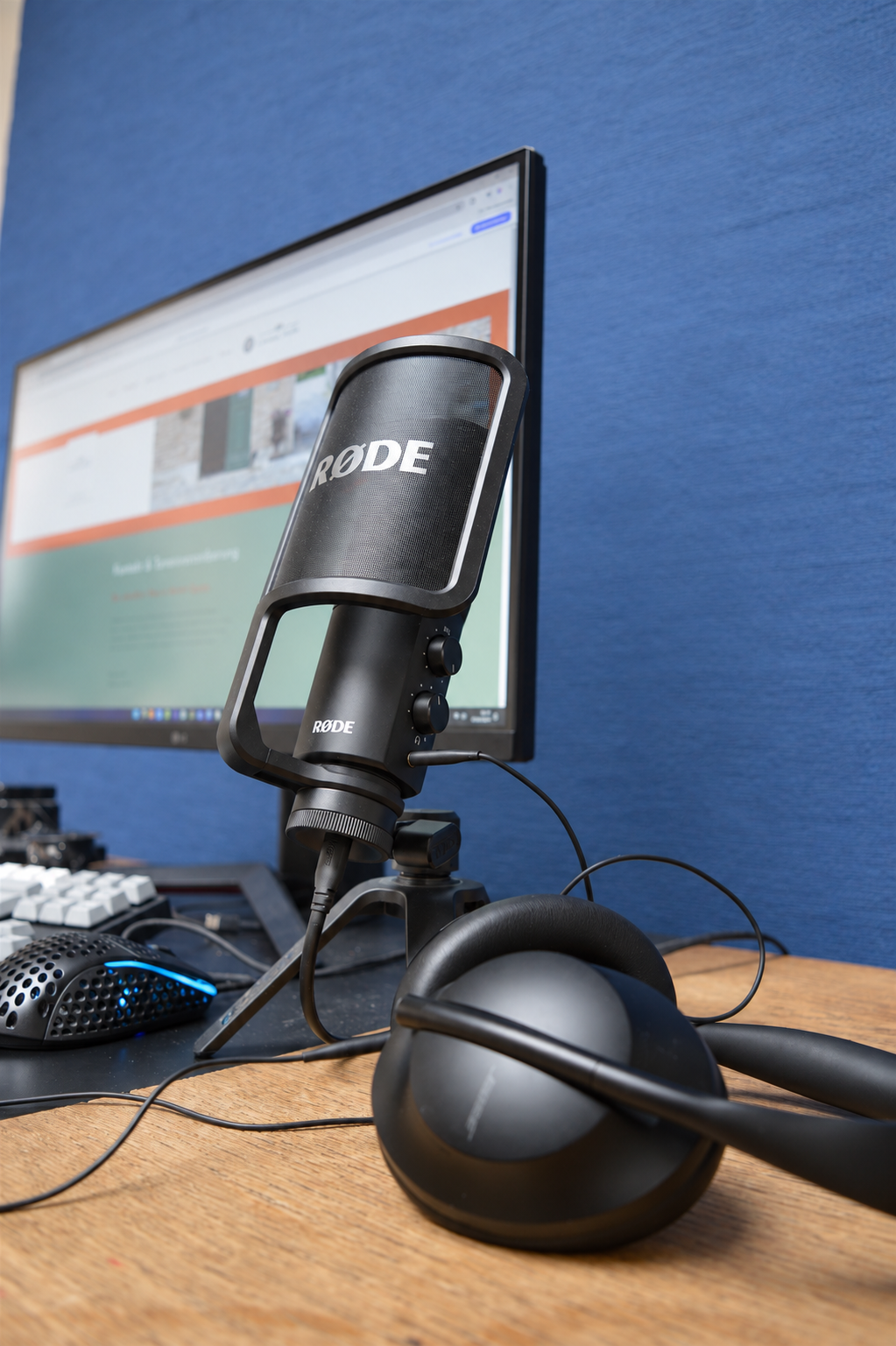 Mikrofon und Kopfhörer für Online-Coaching